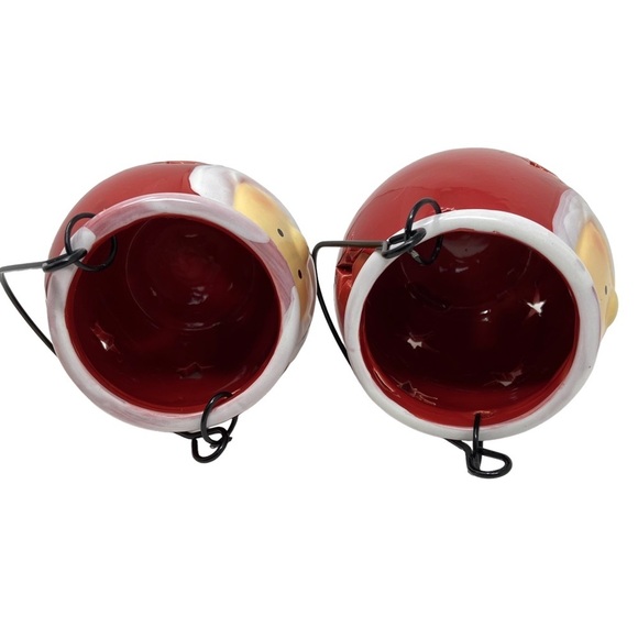 Santa Ceramic Candle Holder with Handle. Set of 2. 4.5” - Picture 4 of 7